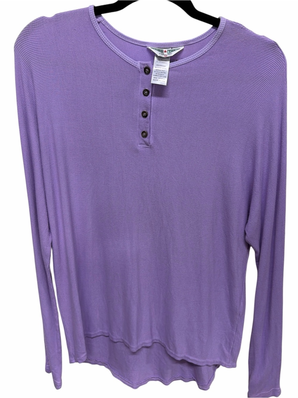 Hard Tail Lavender Ribbed Henley Top